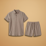 Summer Set with Henley Shirt and Drawstring Trousers
