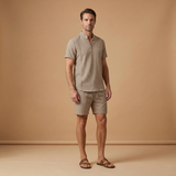 Summer Set with Henley Shirt and Drawstring Trousers