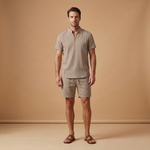 Summer Set with Henley Shirt and Drawstring Trousers