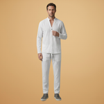 Summer Set with Long-Sleeve Shirt and Drawstring Trousers