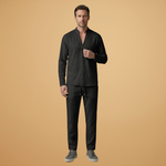 Summer Set with Long-Sleeve Shirt and Drawstring Trousers