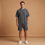 Summer Set with Oversize Shirt and Drawstring Shorts