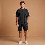 Summer Set with Oversize Shirt and Drawstring Shorts