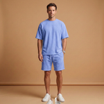 Summer Set with Oversize Shirt and Drawstring Shorts