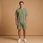 Summer Set with Oversize Shirt and Drawstring Shorts