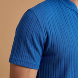 Summer Set with Ribbed Polo and Elastic Shorts