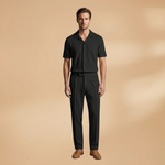 Summer Set with Short-Sleeved Shirt and Elastic Trousers