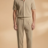 Summer Set with Short-Sleeved Shirt and Elastic Trousers