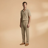 Summer Set with Short-Sleeved Shirt and Elastic Trousers