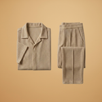 Summer Set with Short-Sleeved Shirt and Elastic Trousers