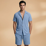 Summer Set with Short-Sleeve Shirt and Drawstring Shorts