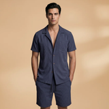 Summer Set with Short-Sleeve Shirt and Drawstring Shorts