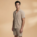 Summer Set with Short-Sleeve Shirt and Drawstring Shorts