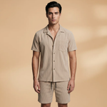 Summer Set with Short-Sleeve Shirt and Drawstring Shorts