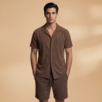 Summer Set with Short-Sleeve Shirt and Drawstring Shorts