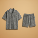 Summer Set with Short-Sleeve Shirt and Elastic Waist Shorts