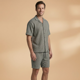 Summer Set with Short-Sleeve Shirt and Elastic Waist Shorts