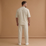 Summer Set with Short-Sleeved Shirt and Long Trousers