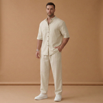 Summer Set with Short-Sleeved Shirt and Long Trousers