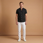 Summer Set with Short-Sleeved Shirt and Tapered Trousers