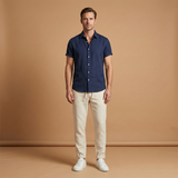 Summer Set with Short-Sleeved Shirt and Tapered Trousers