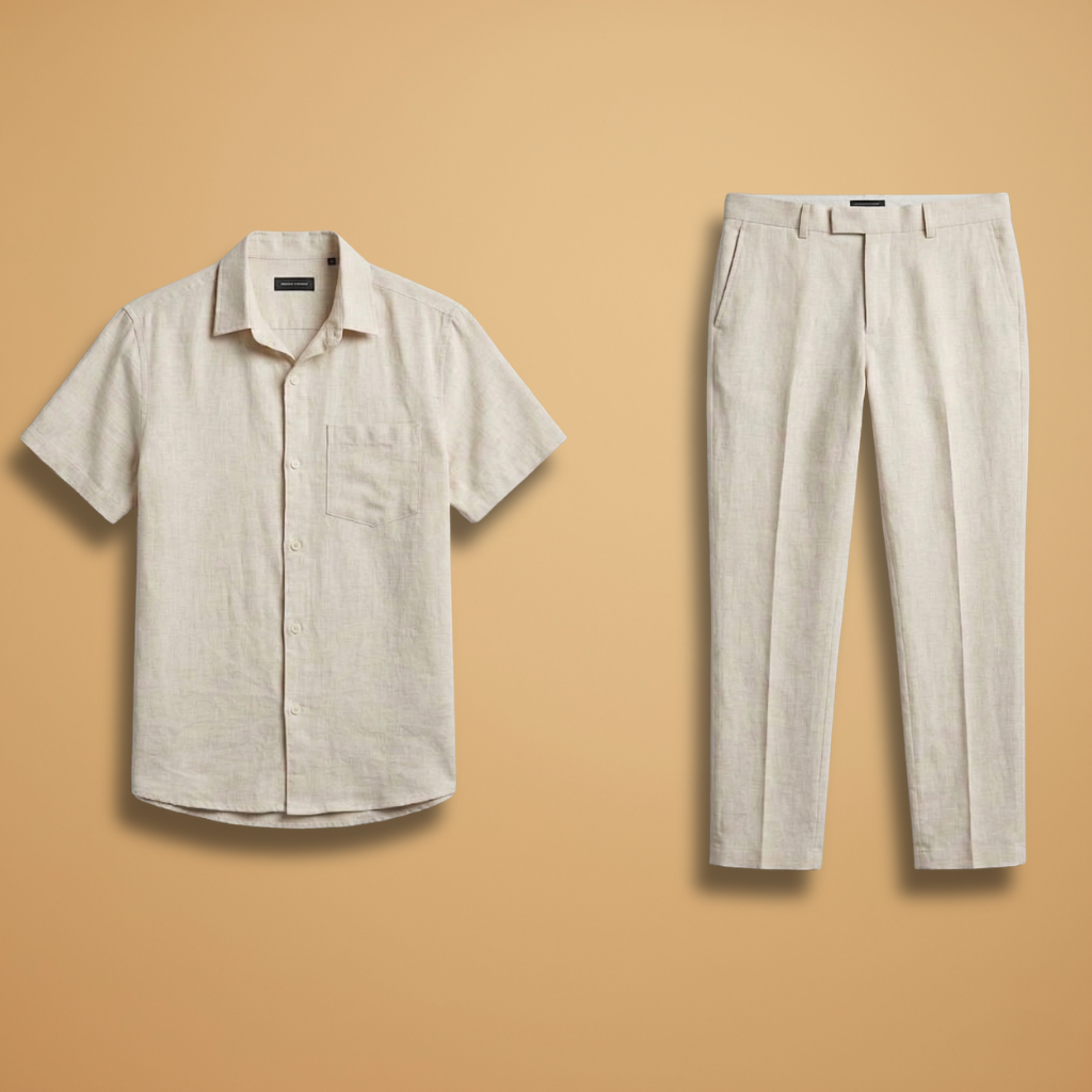 Summer Set with Short-Sleeved Shirt & Trousers