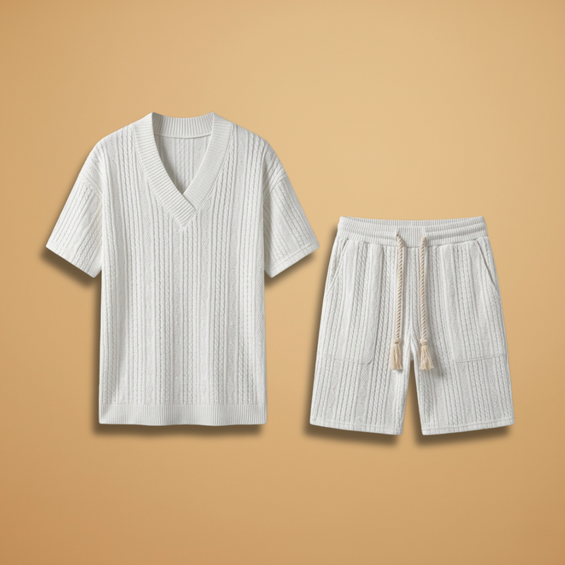 Summer Set with V-Neck Shirt & Shorts