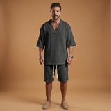 Summer Set with V-Neck Shirt & Shorts