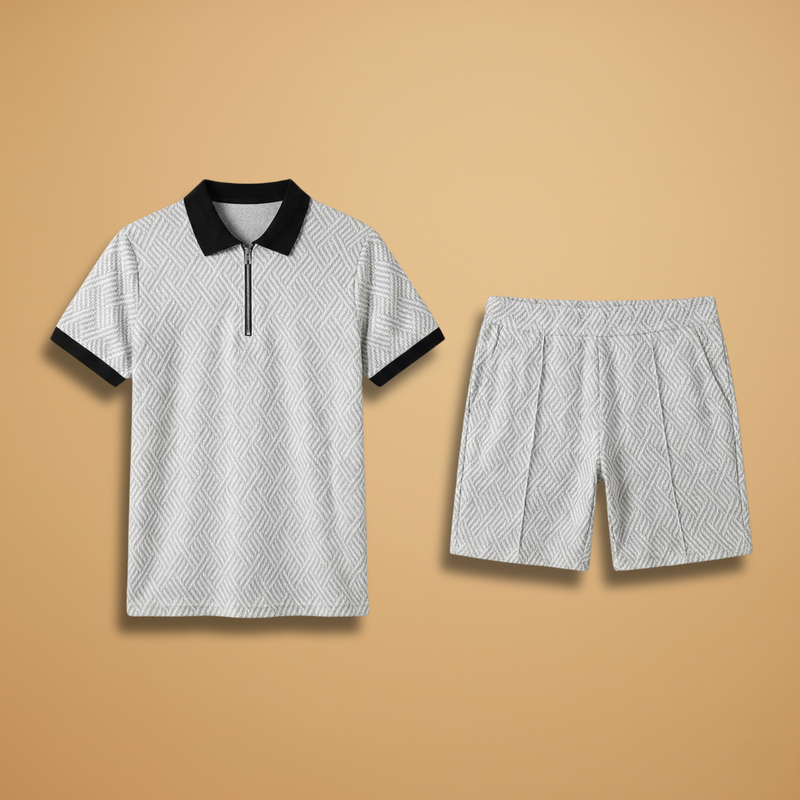 Summer Set with Zip-Up Polo and Relaxed Shorts