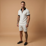 Summer Set with Zip-Up Polo and Relaxed Shorts
