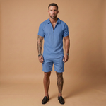 Summer Set with Zip-Up Polo and Relaxed Shorts