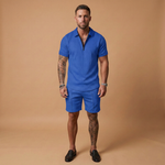 Summer Set with Zip-Up Polo and Relaxed Shorts