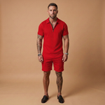 Summer Set with Zip-Up Polo and Relaxed Shorts