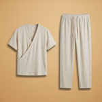 Summer Set with V-Neck and Elastic Waist