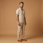 Summer Set with V-Neck and Elastic Waist