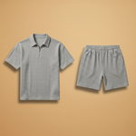 Set with Half-Zip and Quilted Texture