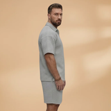 Set with Half-Zip and Quilted Texture