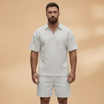 Set with Half-Zip and Quilted Texture