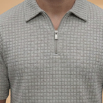 Set with Half-Zip and Quilted Texture