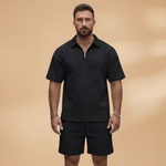 Set with Half-Zip and Quilted Texture