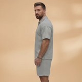 Set with Half-Zip and Quilted Texture