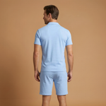 Sportswear Set with Polo Collar and Elastic Waistband
