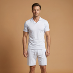 Sportswear Set with Polo Collar and Elastic Waistband