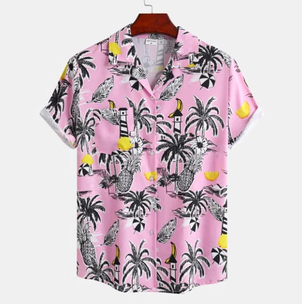 Men’s Button Shirt with Palm Print