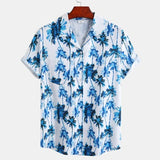 Button Shirt with Palm Print