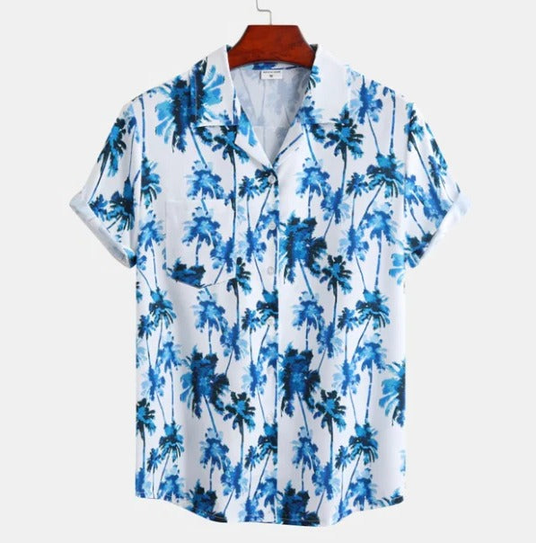 Men’s Button Shirt with Palm Print