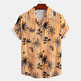 Button Shirt with Palm Print