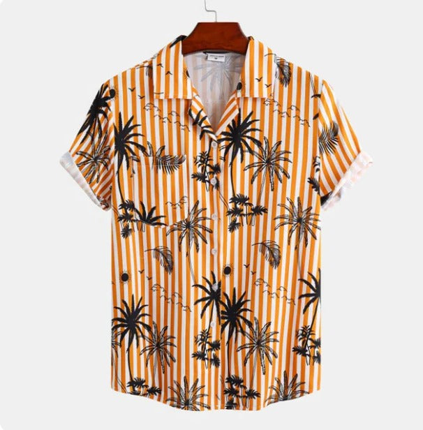 Men’s Button Shirt with Palm Print