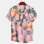Button Shirt with Palm Print