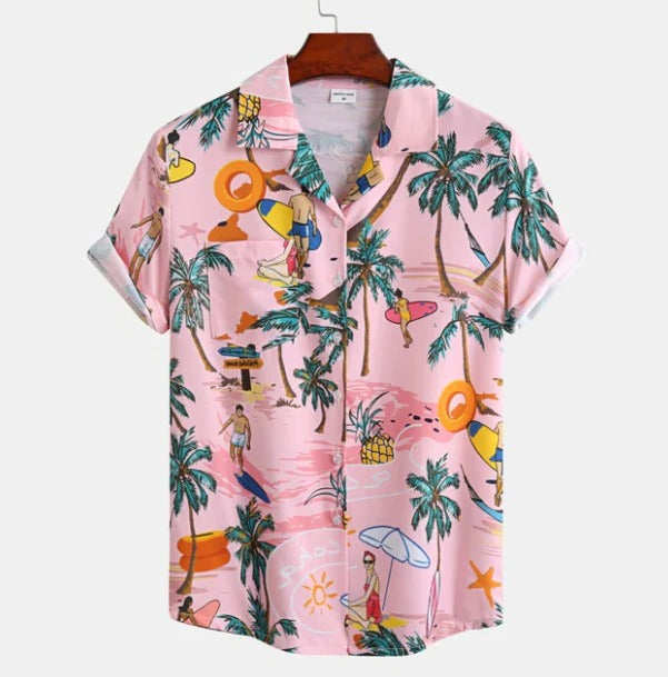 Men’s Button Shirt with Palm Print